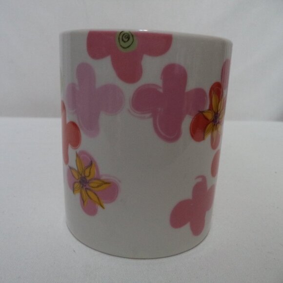 Starbucks Floral Sunflower Mug Cup red pink Micro Dish safe Groovy 2007 Ceramic - Picture 6 of 11